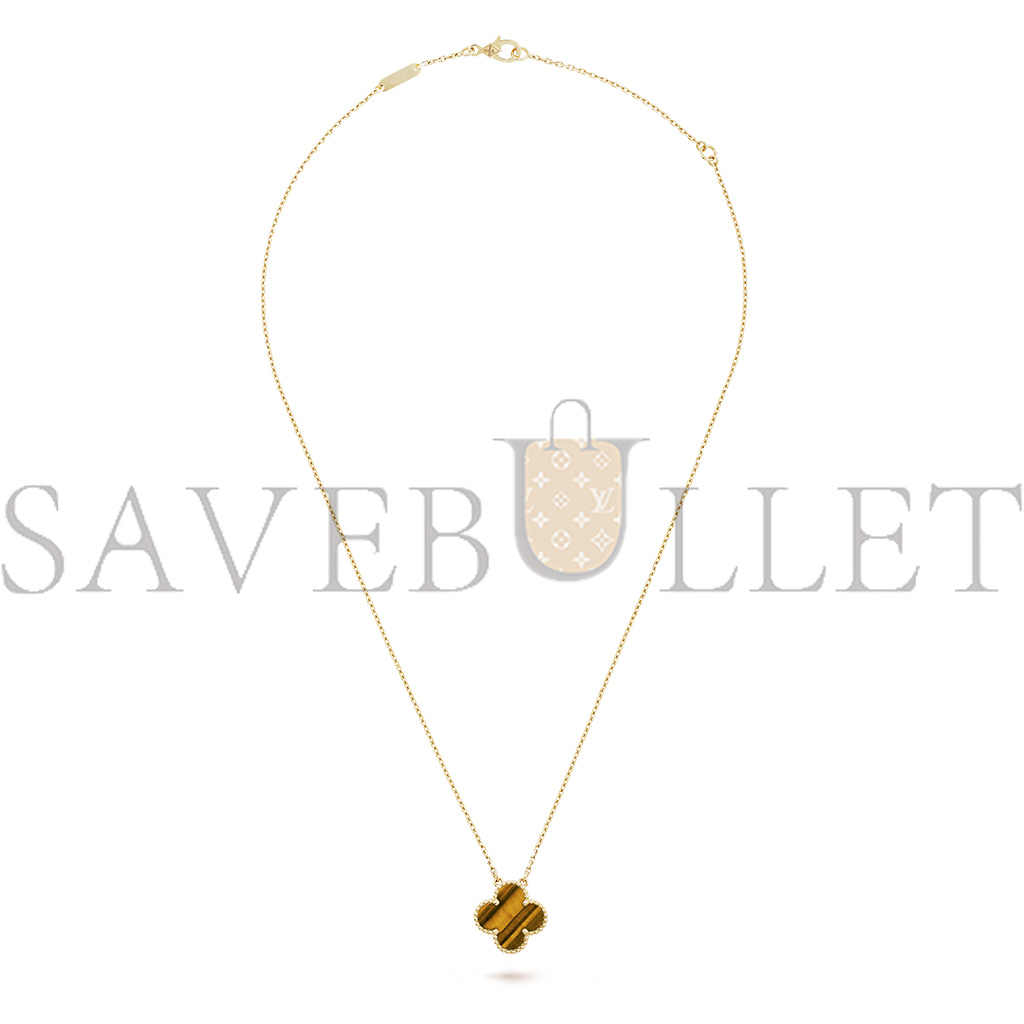 VAN CLEEF ARPELS VINTAGE ALHAMBRA PENDANT - YELLOW GOLD, TIGER EYE  VCARD38600
